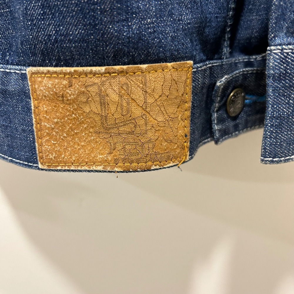 LOCO The Dawn of‎ An Era Denim Jacket Embroidered Graphic Blue Jean Coat - Picture 5 of 7